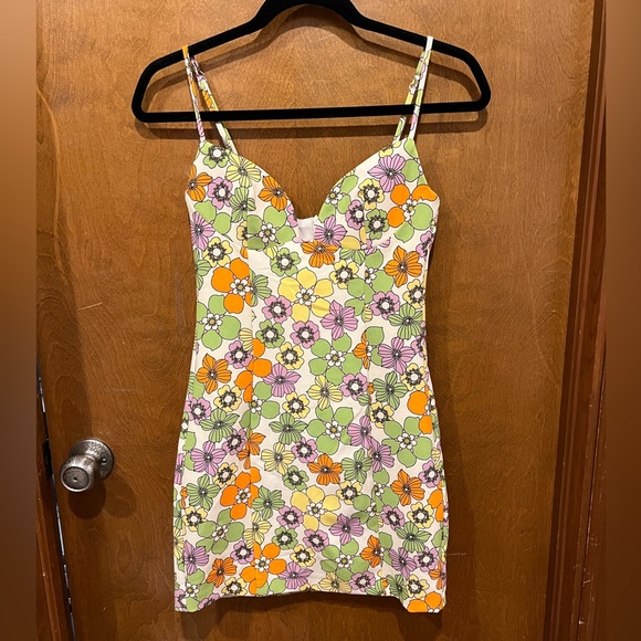Zara Retro Flower Mini Dress NWT - Picture 4 of 8